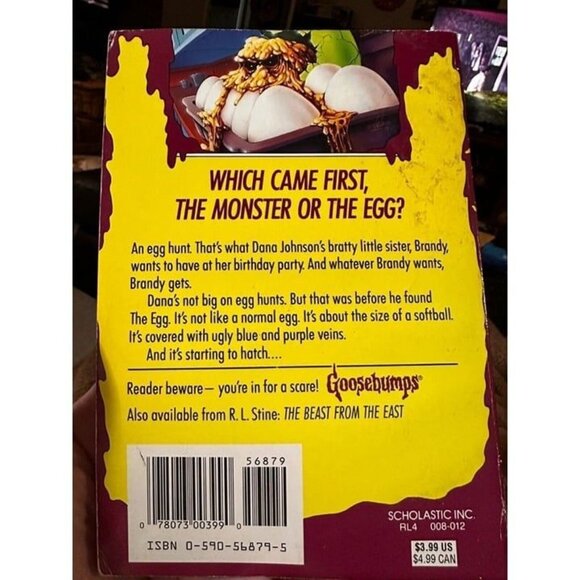 Egg Monsters from Mars Goosebumps Book #42 First cover 2nd Edition Print 1990s - Picture 2 of 12
